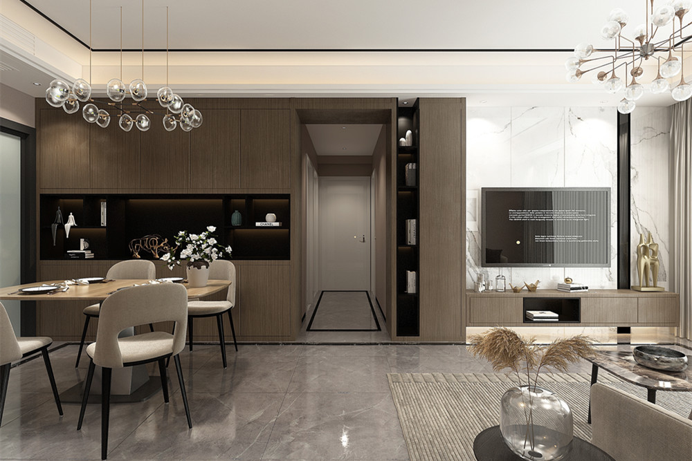 中山市奕翠園現(xiàn)代簡(jiǎn)約風(fēng)格三居室裝修案例