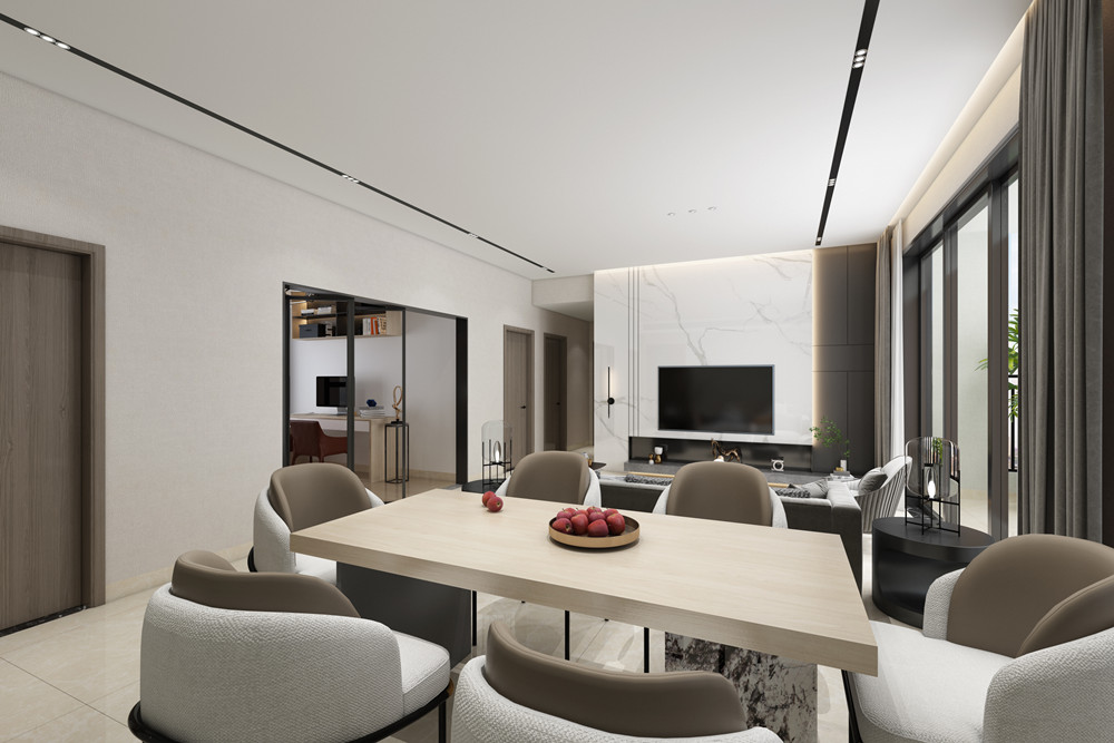 中山市保利天匯現(xiàn)代簡約風(fēng)格三居室裝修案例