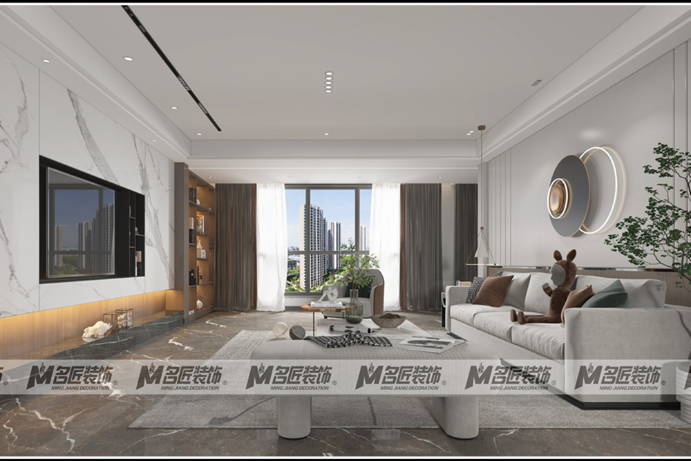 湖州市靈峰山莊現(xiàn)代簡約風(fēng)格平層裝修案例