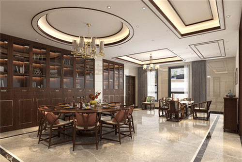 玉林市彰泰城新中式風(fēng)格四居室裝修案例