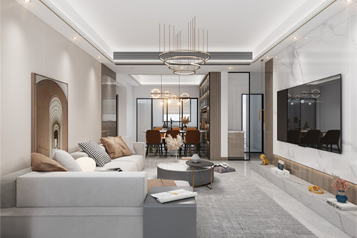 德陽(yáng)市玫瑰園輕奢風(fēng)格三居室裝修案例