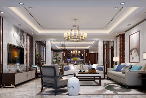 陽江市美侖廣場(chǎng)新中式風(fēng)格平層裝修案例