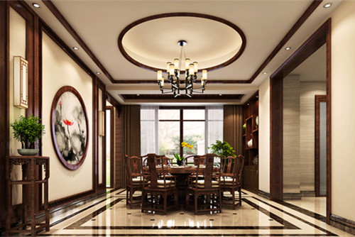 海口市南海幸福匯新中式風(fēng)格別墅裝修案例