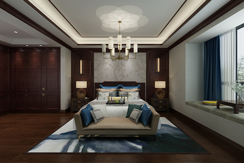 百色市百色碧桂園城央府新中式風(fēng)格四居室裝修案例