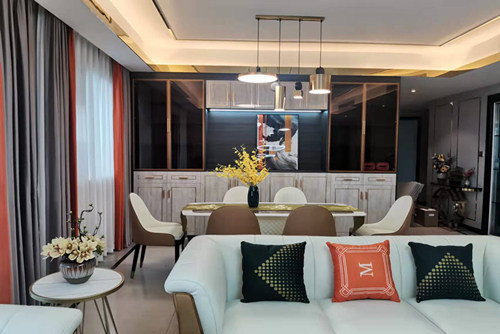 巴中市凱萊國(guó)際輕奢風(fēng)格四居室裝修案例