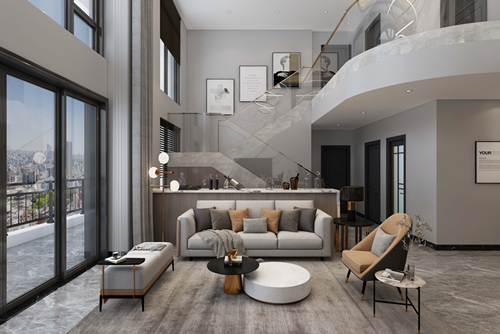 江門(mén)市駿景灣豪庭輕奢風(fēng)格復(fù)式裝修案例