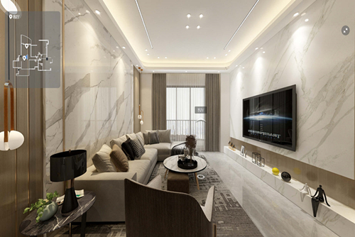 廣州市駿景花園輕奢風格四居室裝修案例