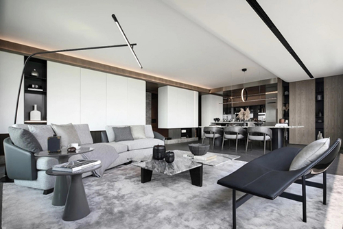 涼山彝族自治州安寧小區(qū)現代風格平層裝修案例