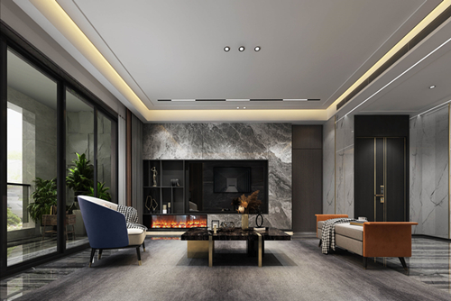 ?？谑泻豌Ｌ母p奢風(fēng)格平層裝修案例