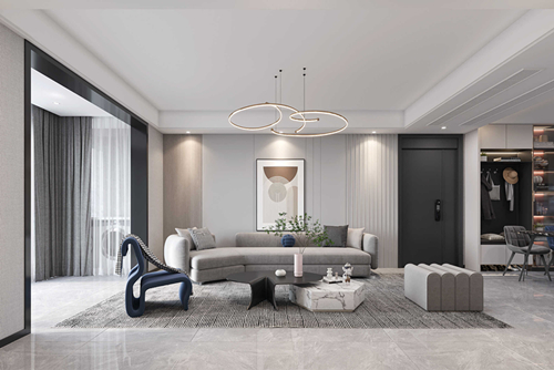 淮安市荷湖星城現(xiàn)代簡(jiǎn)約風(fēng)格三居室裝修案例