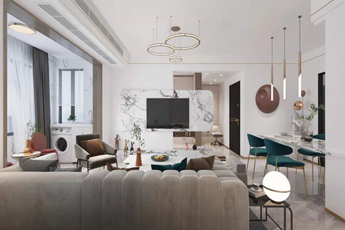 三明市濱江陽光現(xiàn)代風(fēng)格三居室裝修案例