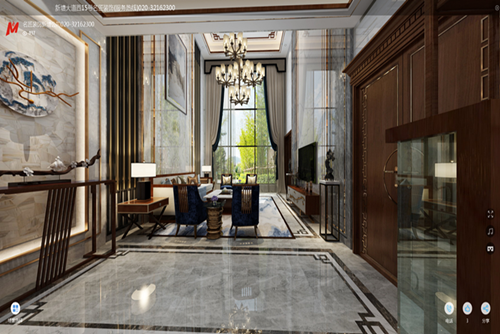 廣州市品秀星瀚新中式風格復式裝修案例