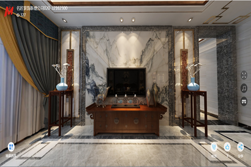 廣州市南華時(shí)代城新中式風(fēng)格五居室裝修案例