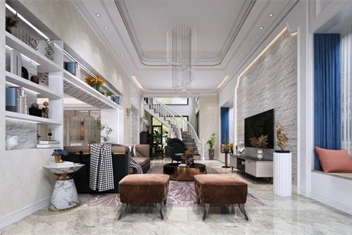 中山市南區(qū)自建房新中式風(fēng)格別墅裝修案例