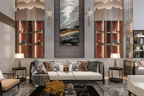 德陽市凱麗景湖輕奢風(fēng)格別墅裝修案例