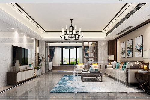 汕頭市富逸榮景雅園新中式風(fēng)格四居室裝修案例