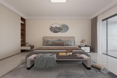 陽江市正德玥瓏灣新中式風格四居室裝修案例