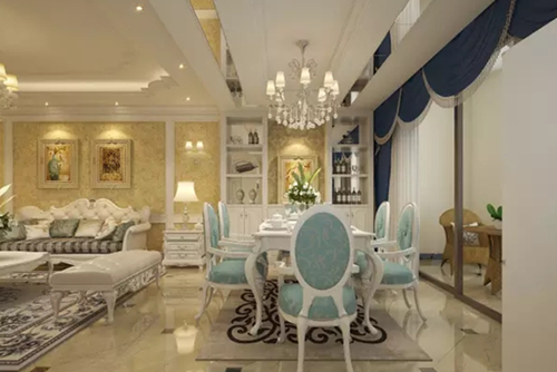 貴港市大龍城市廣場(chǎng)歐式風(fēng)格三居室裝修案例